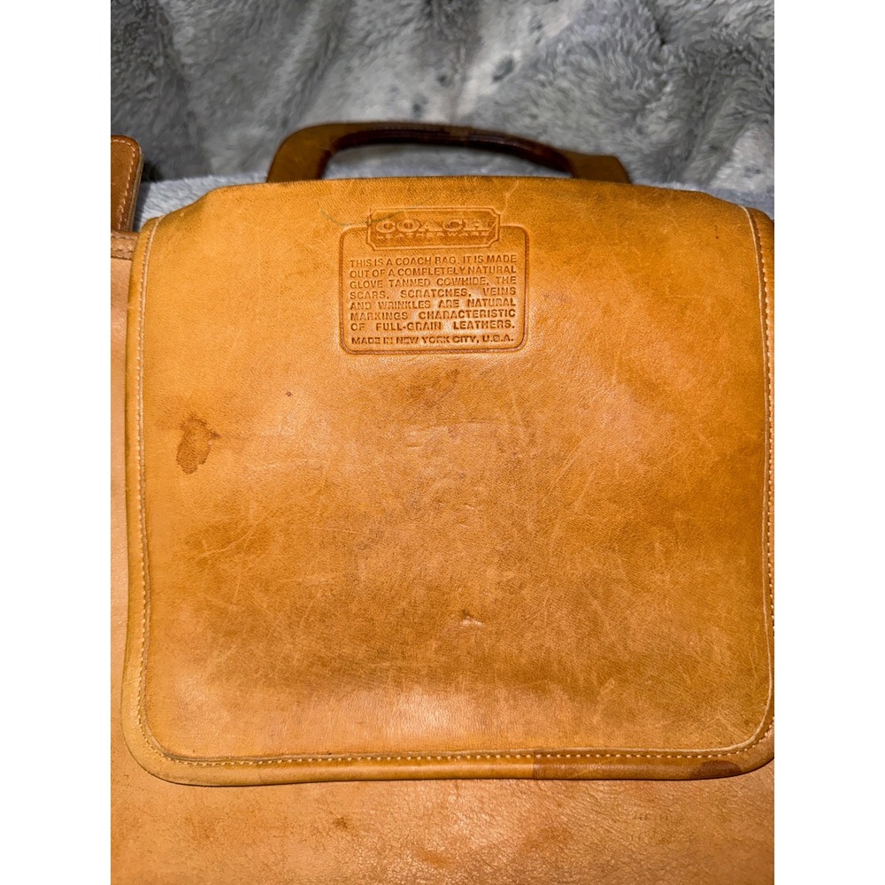 Vintage Coach Tan Leather Kiss Lock Bonnie Cashin Handle Bag 1970's - Picture 8 of 16
